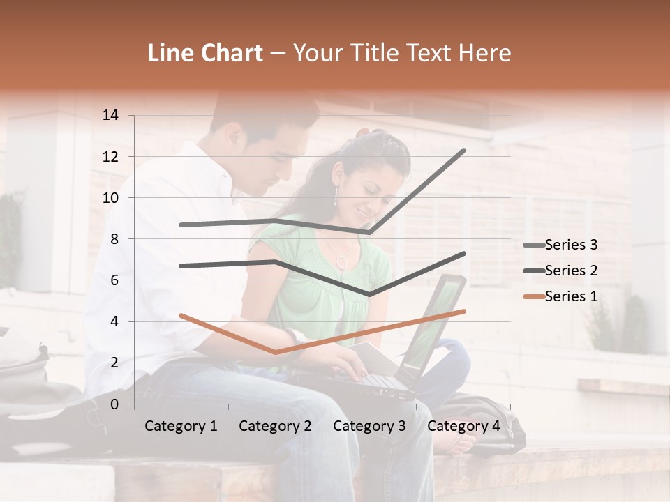 Attractive Students At College Studying Using A Laptop Computer PowerPoint Template