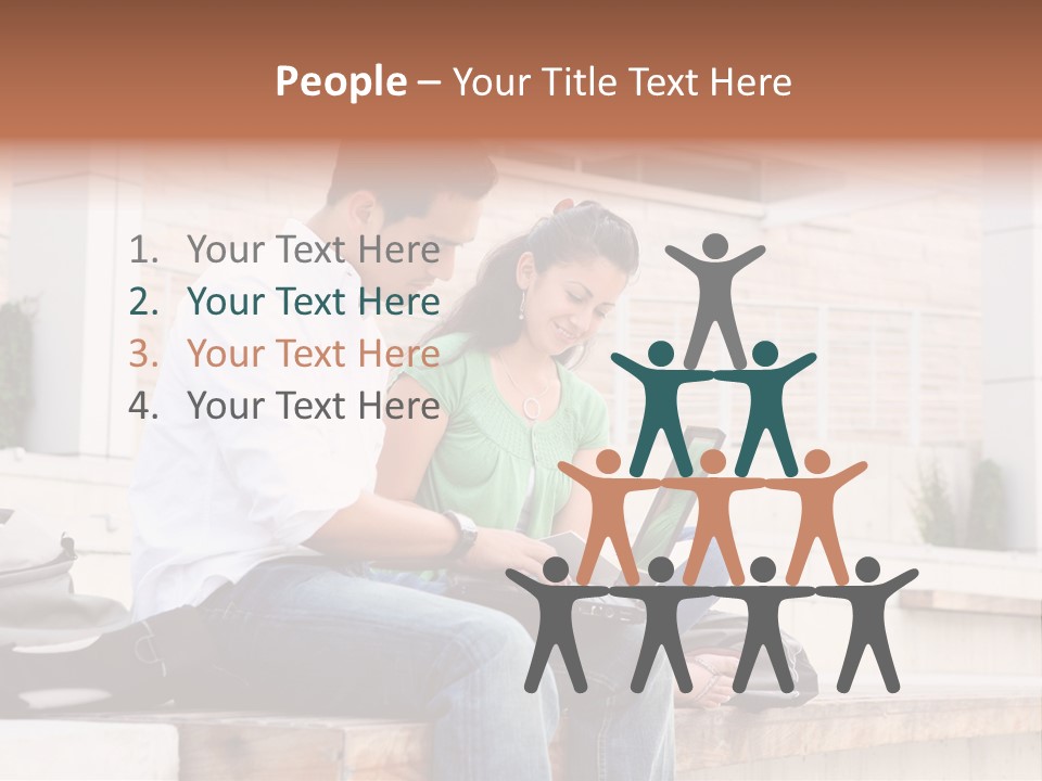 Attractive Students At College Studying Using A Laptop Computer PowerPoint Template