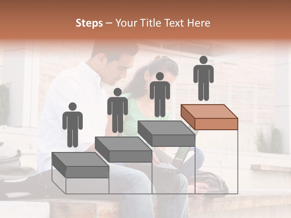 Attractive Students At College Studying Using A Laptop Computer PowerPoint Template