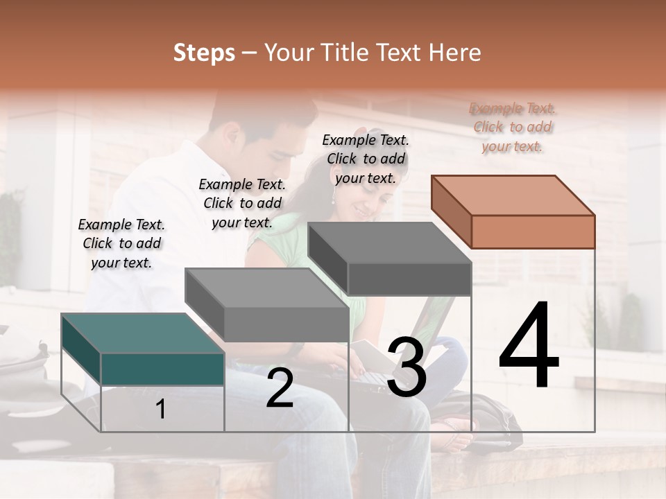 Attractive Students At College Studying Using A Laptop Computer PowerPoint Template