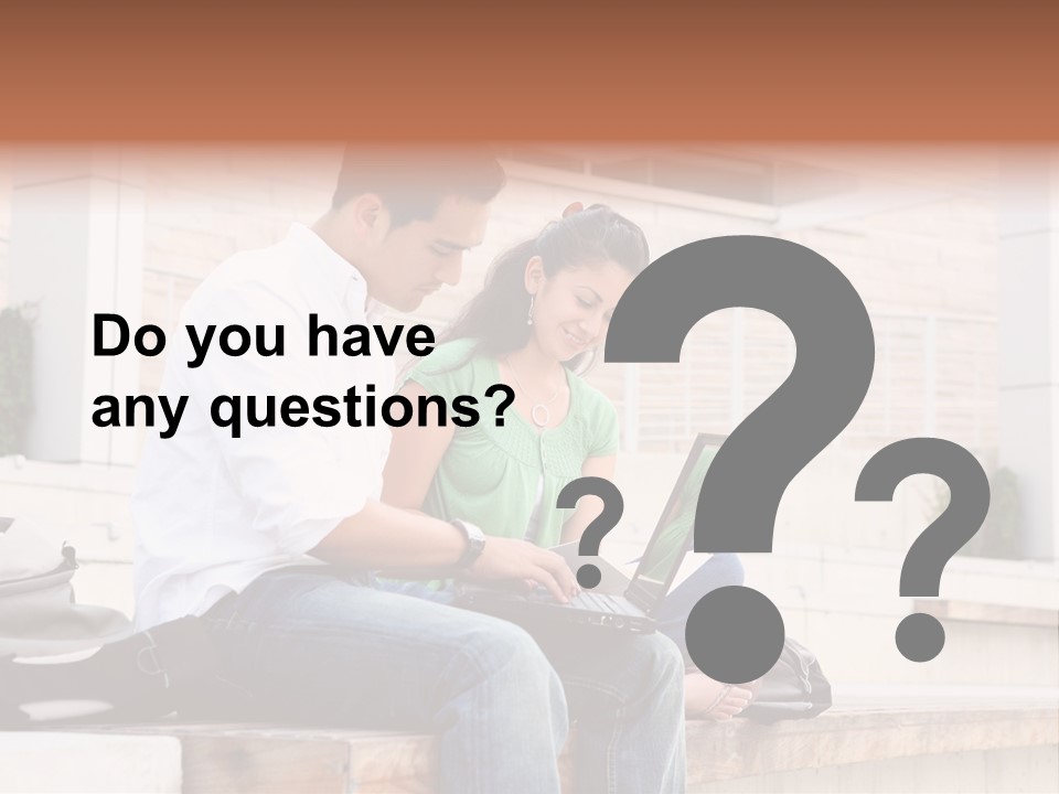 Attractive Students At College Studying Using A Laptop Computer PowerPoint Template