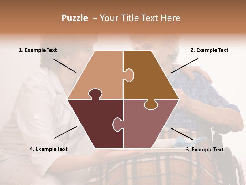 Health Care Worker And Elderly Woman In Wheelchair Needs Help PowerPoint Template