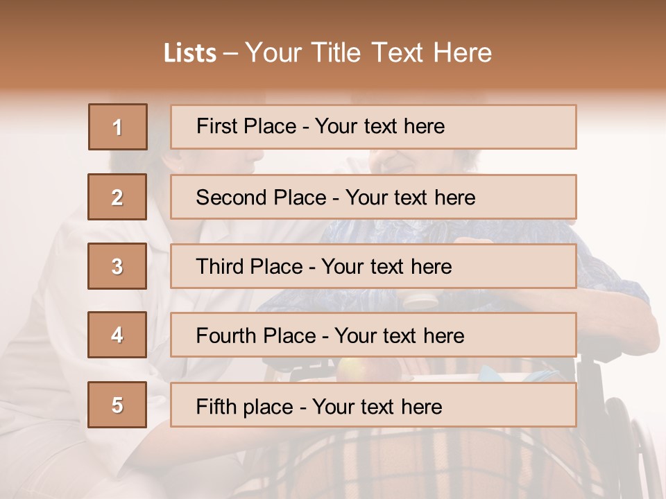 Health Care Worker And Elderly Woman In Wheelchair Needs Help PowerPoint Template