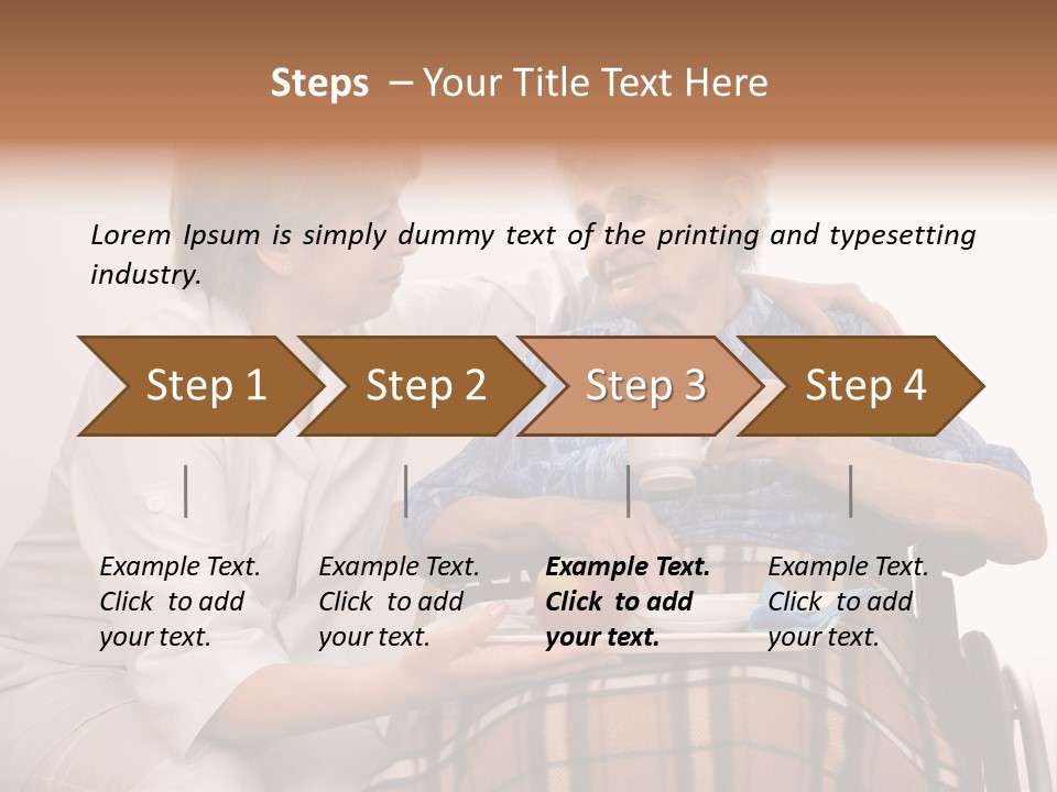 Health Care Worker And Elderly Woman In Wheelchair Needs Help PowerPoint Template