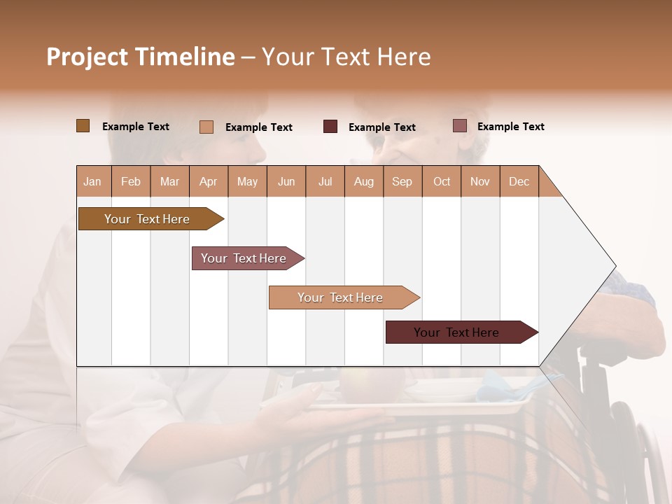 Health Care Worker And Elderly Woman In Wheelchair Needs Help PowerPoint Template