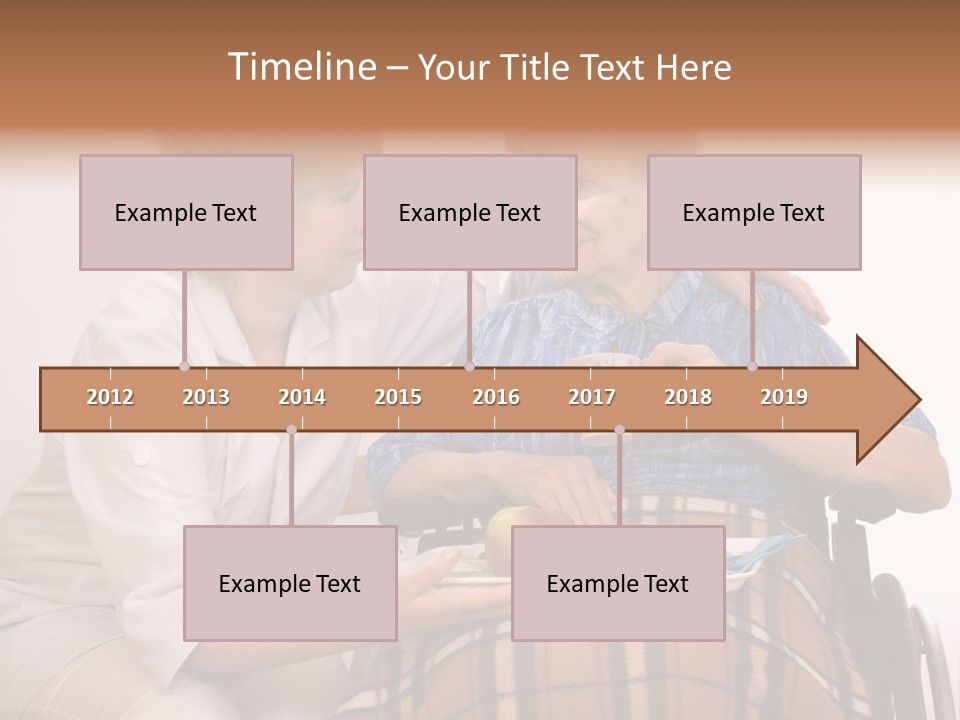 Health Care Worker And Elderly Woman In Wheelchair Needs Help PowerPoint Template