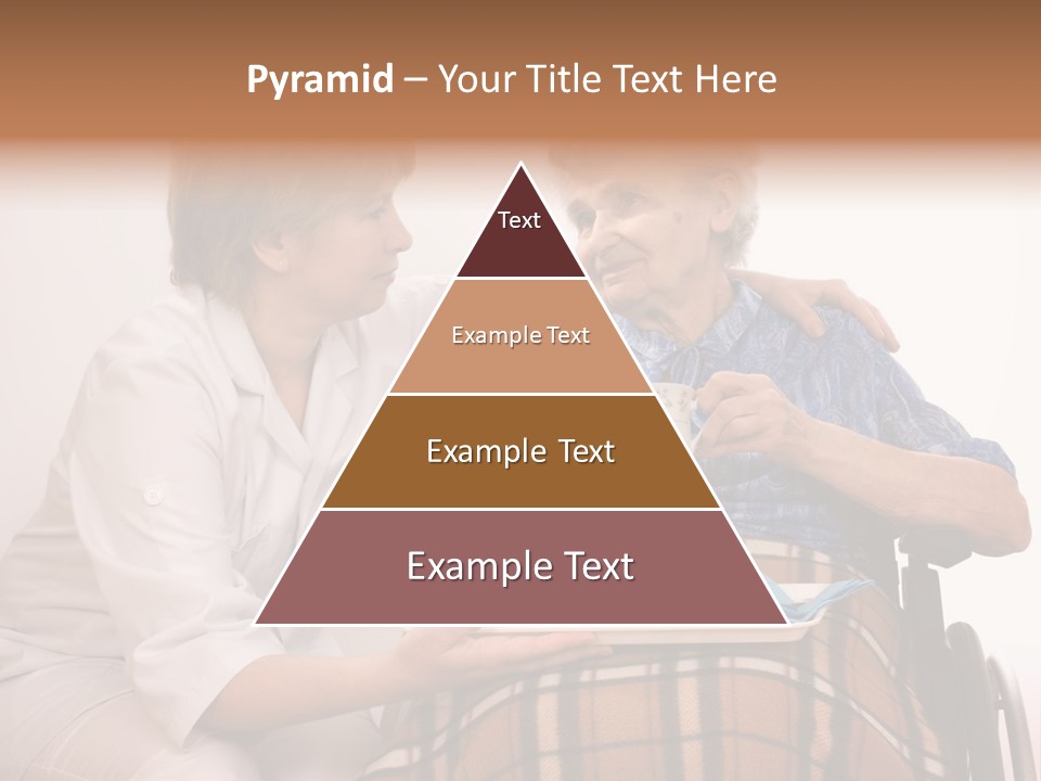 Health Care Worker And Elderly Woman In Wheelchair Needs Help PowerPoint Template