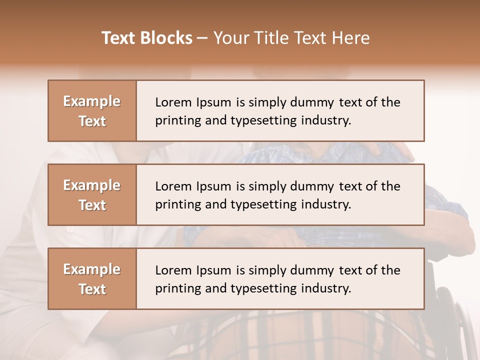 Health Care Worker And Elderly Woman In Wheelchair Needs Help PowerPoint Template