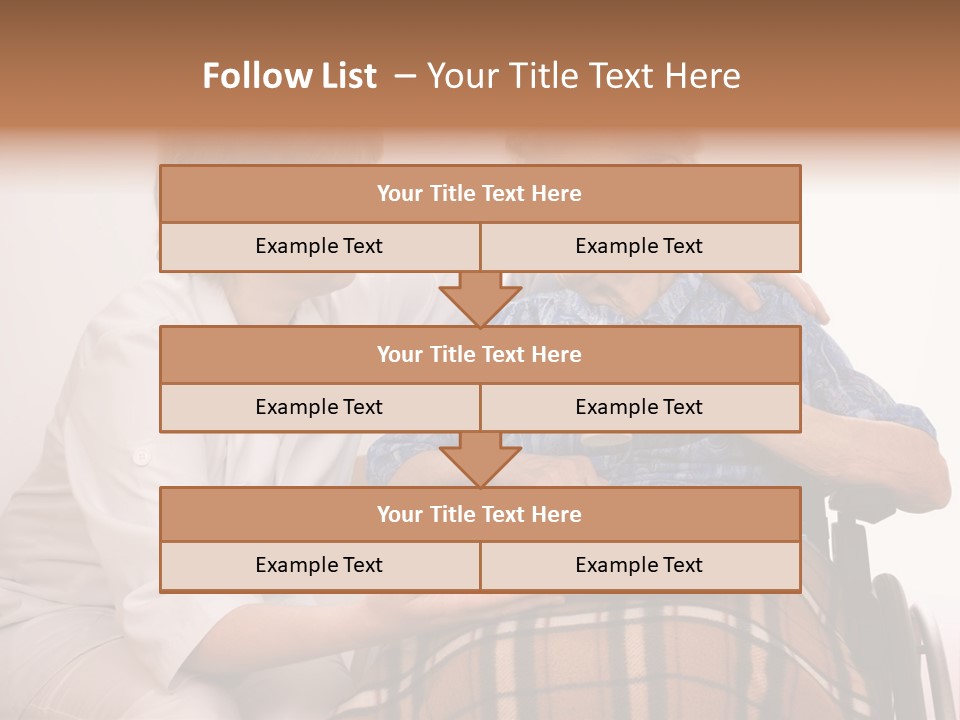 Health Care Worker And Elderly Woman In Wheelchair Needs Help PowerPoint Template