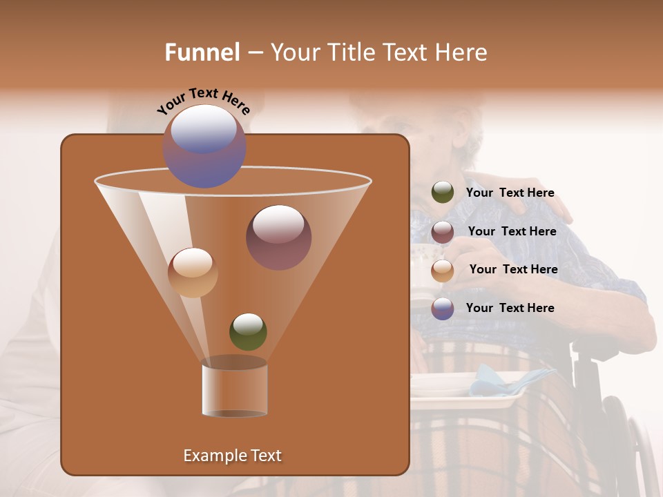 Health Care Worker And Elderly Woman In Wheelchair Needs Help PowerPoint Template