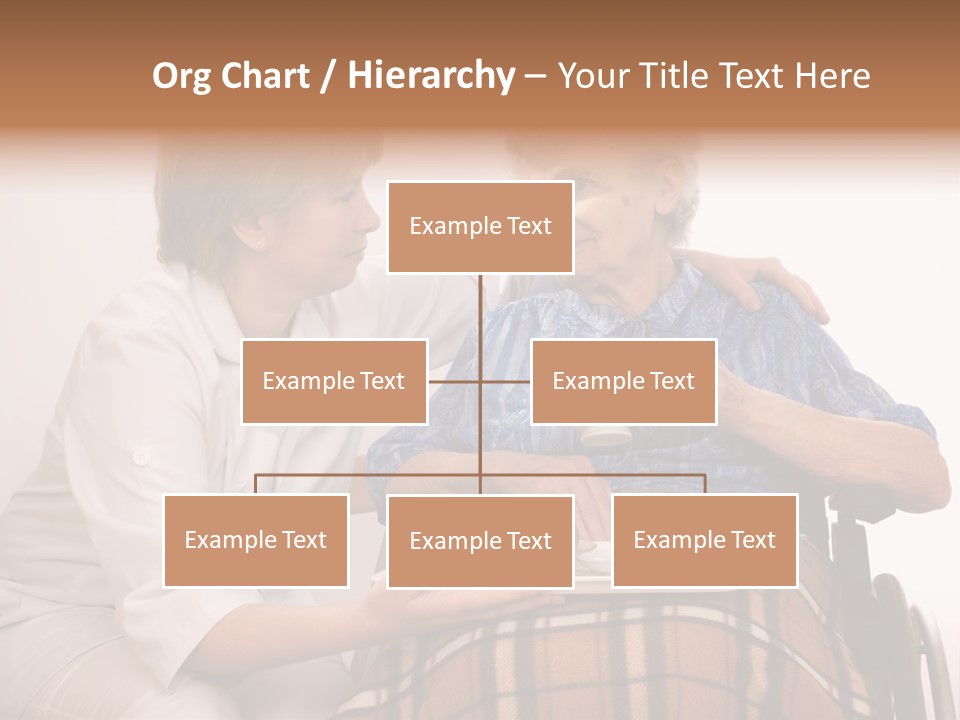 Health Care Worker And Elderly Woman In Wheelchair Needs Help PowerPoint Template