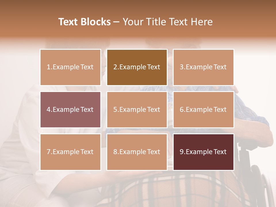 Health Care Worker And Elderly Woman In Wheelchair Needs Help PowerPoint Template