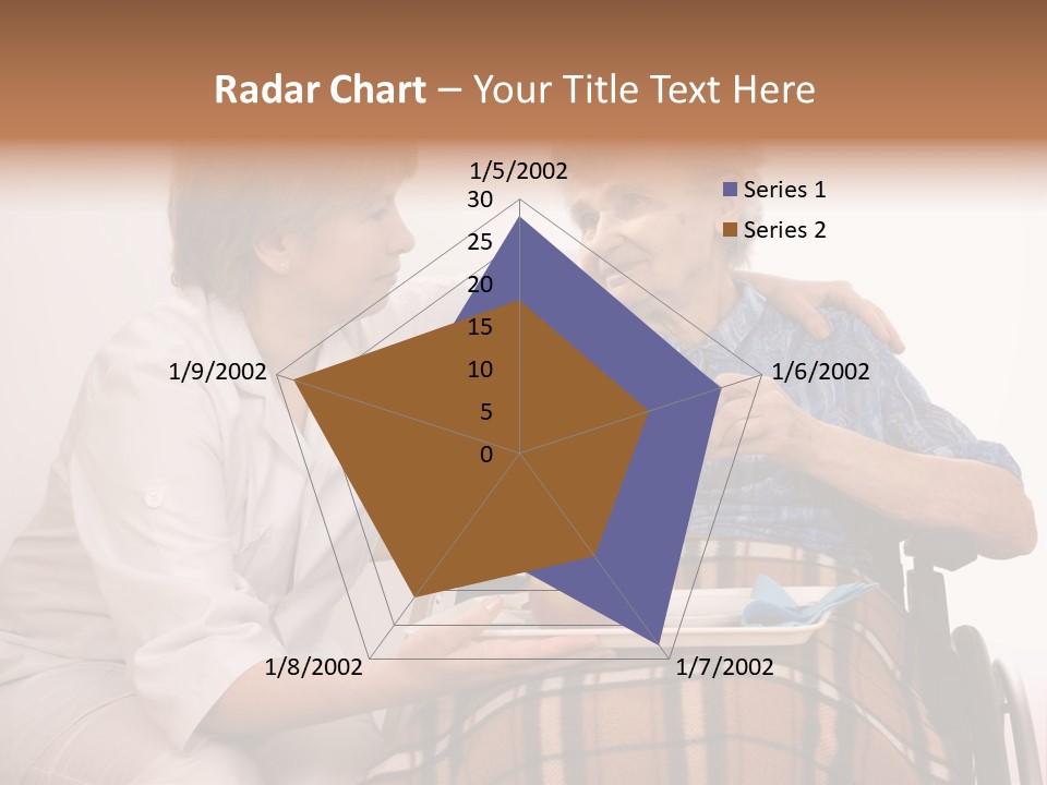 Health Care Worker And Elderly Woman In Wheelchair Needs Help PowerPoint Template