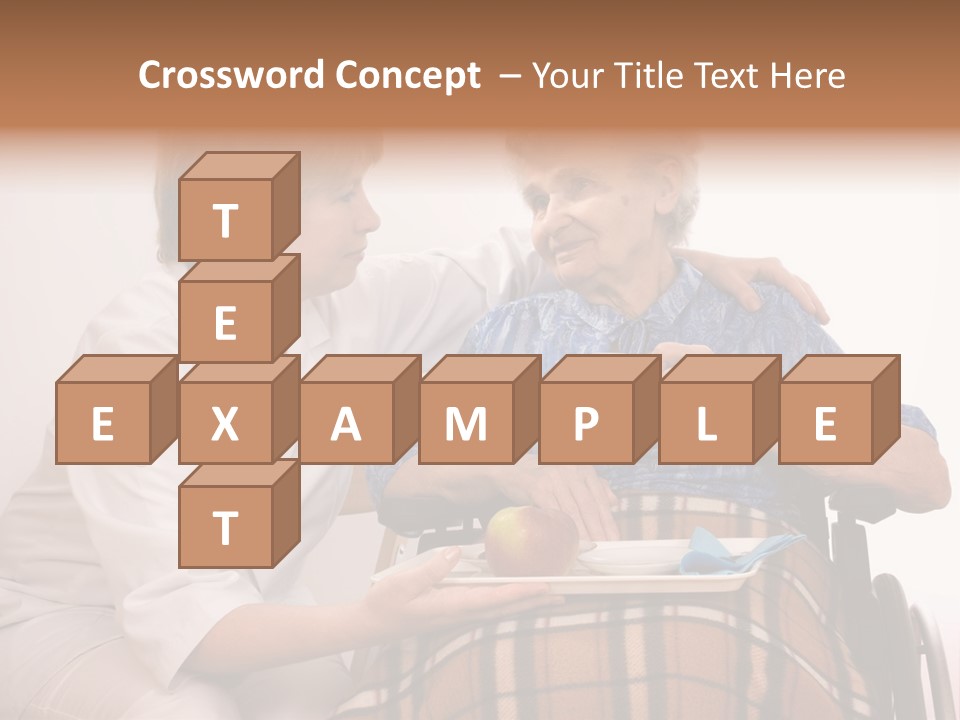 Health Care Worker And Elderly Woman In Wheelchair Needs Help PowerPoint Template