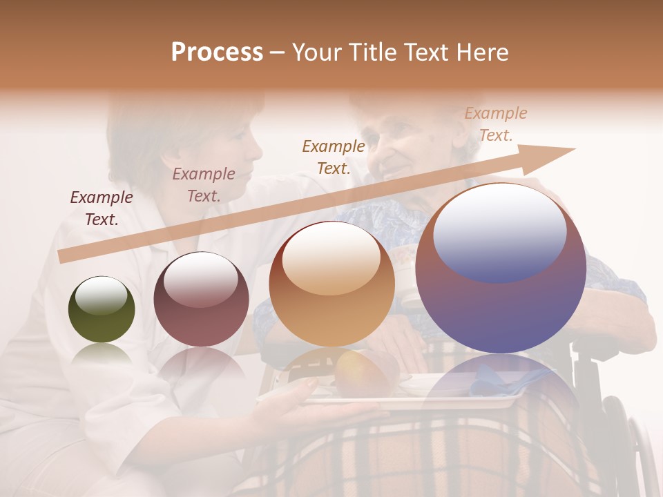 Health Care Worker And Elderly Woman In Wheelchair Needs Help PowerPoint Template