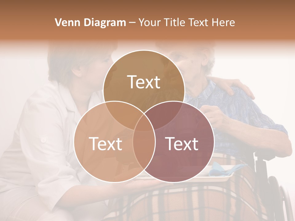 Health Care Worker And Elderly Woman In Wheelchair Needs Help PowerPoint Template