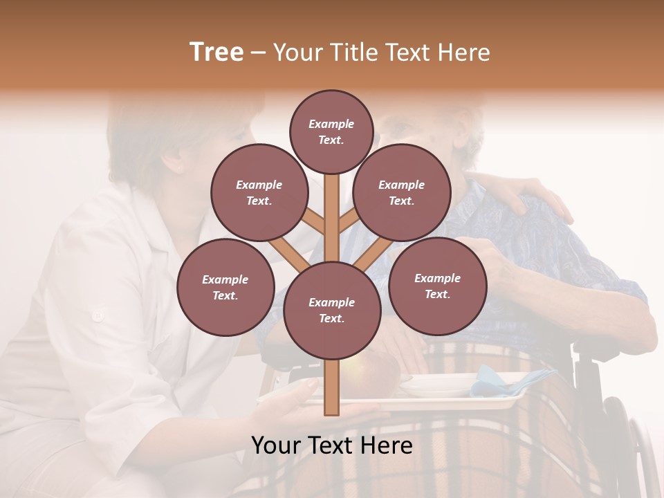 Health Care Worker And Elderly Woman In Wheelchair Needs Help PowerPoint Template