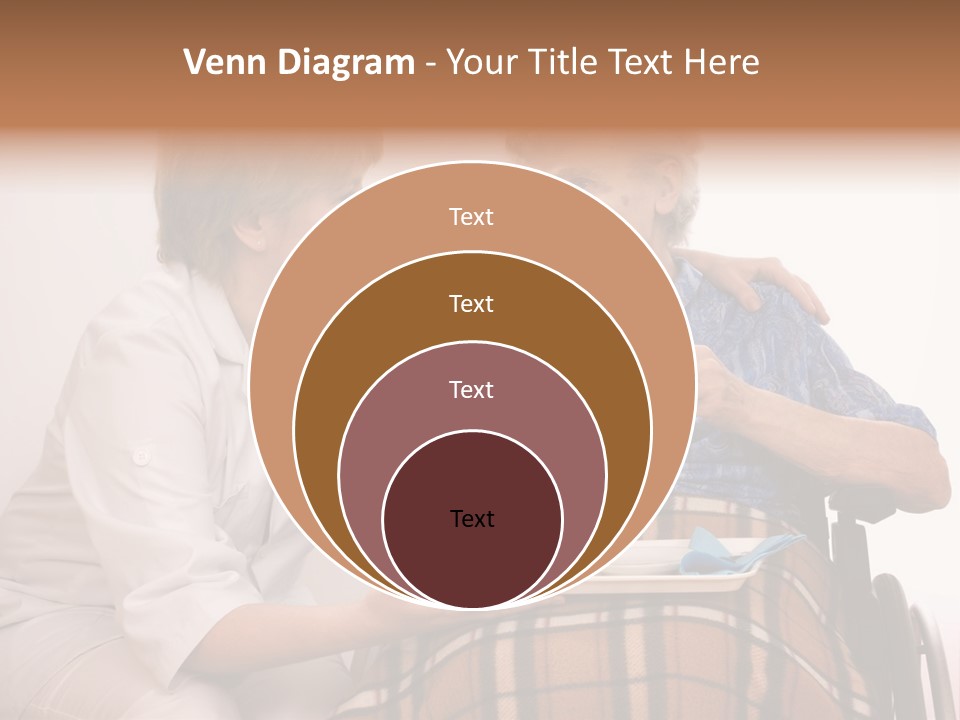 Health Care Worker And Elderly Woman In Wheelchair Needs Help PowerPoint Template