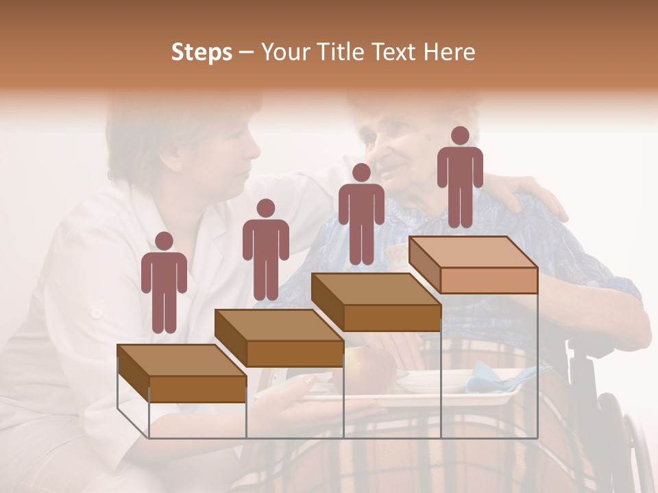 Health Care Worker And Elderly Woman In Wheelchair Needs Help PowerPoint Template