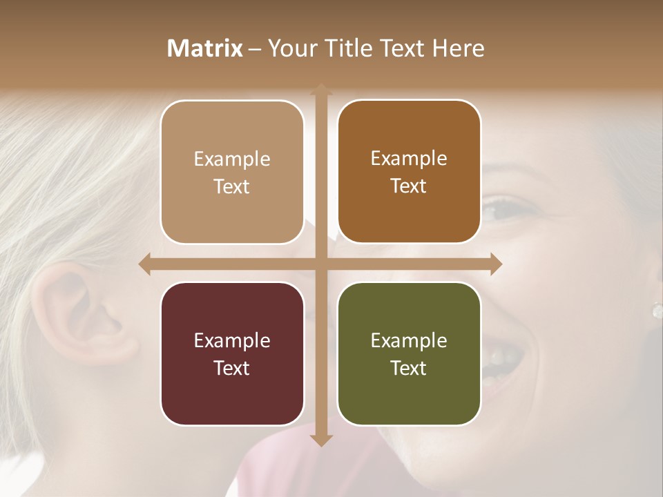 Young Girl Kissing Smiling Woman PowerPoint Template