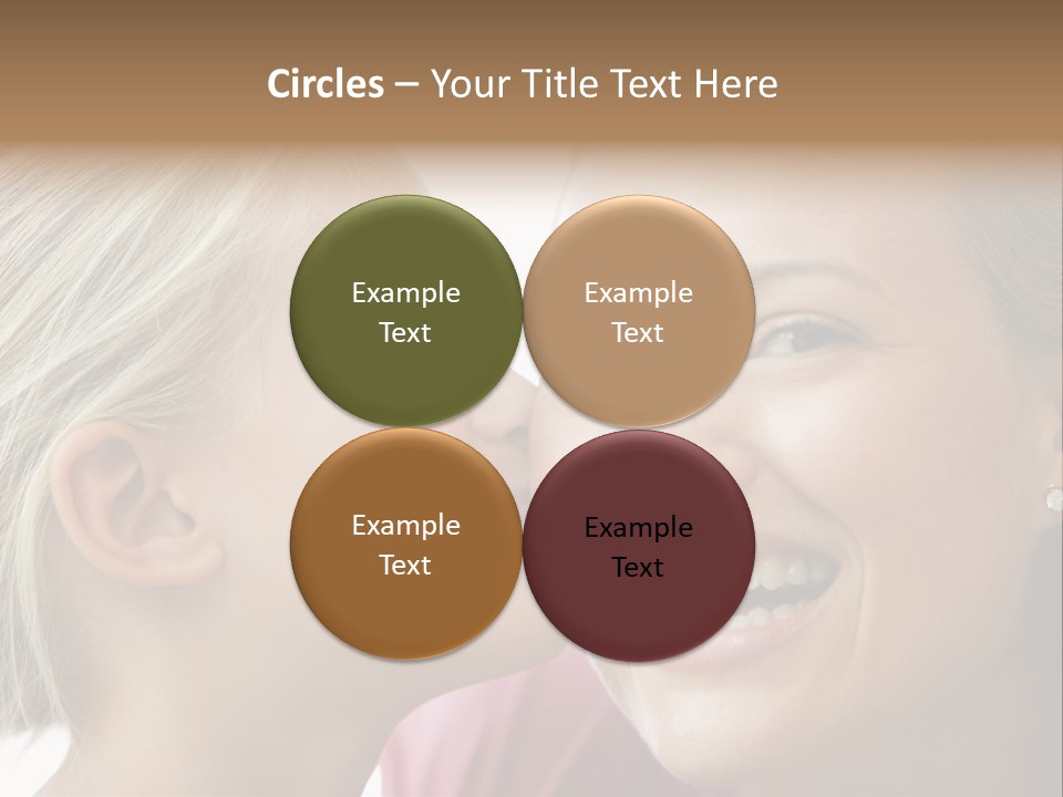 Young Girl Kissing Smiling Woman PowerPoint Template