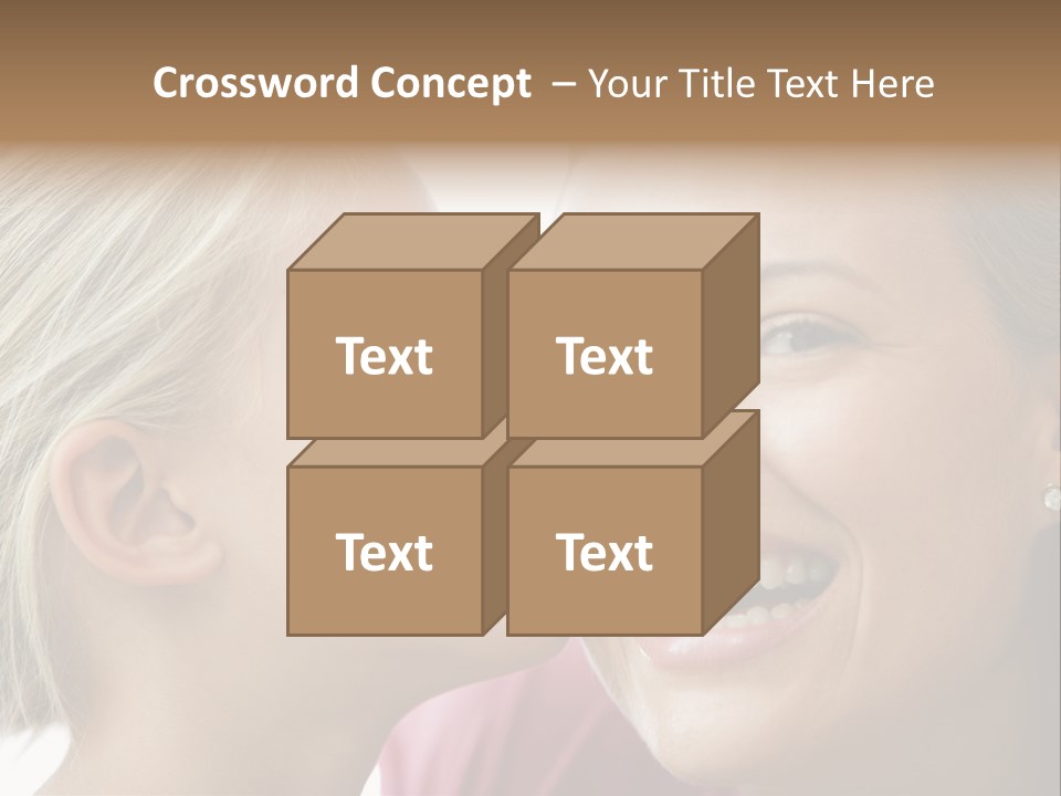 Young Girl Kissing Smiling Woman PowerPoint Template