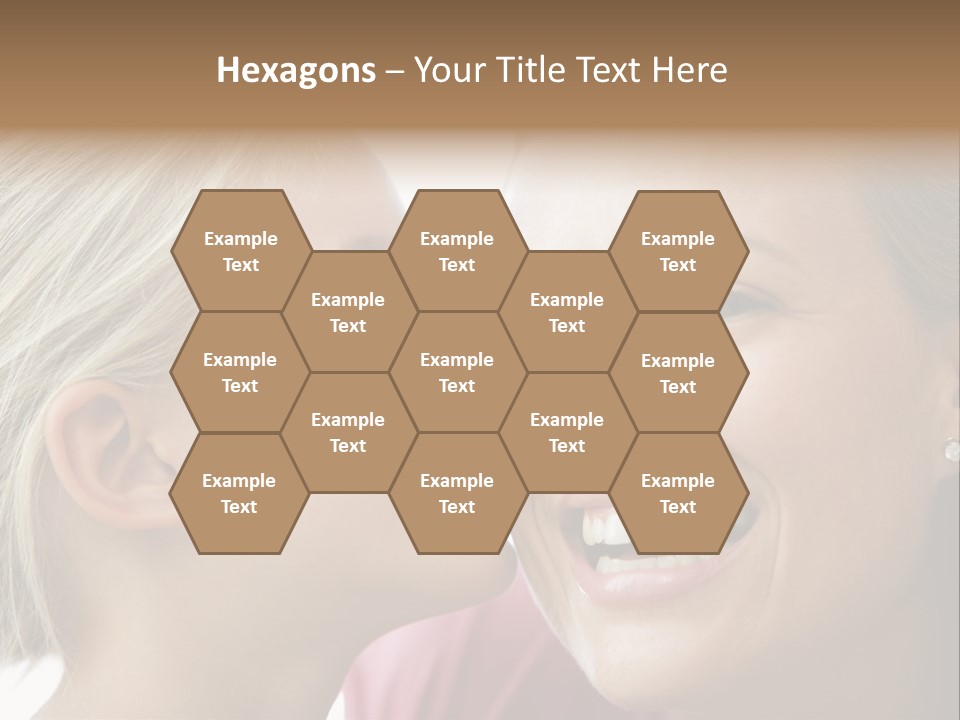 Young Girl Kissing Smiling Woman PowerPoint Template