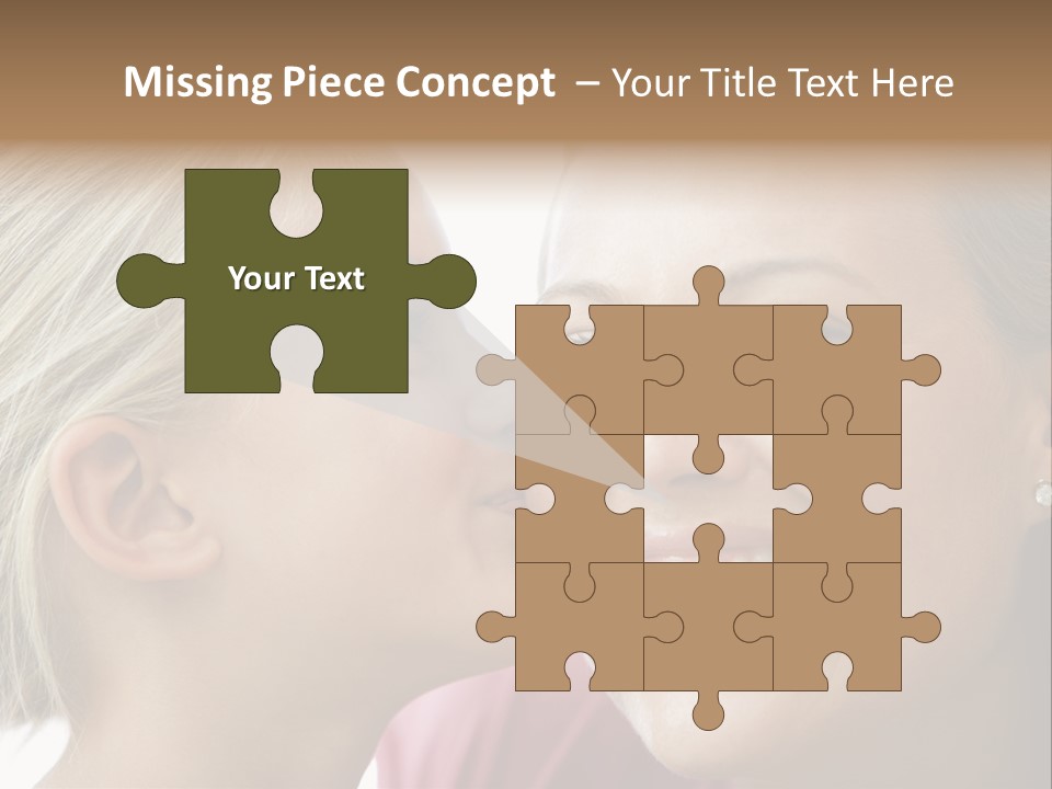 Young Girl Kissing Smiling Woman PowerPoint Template