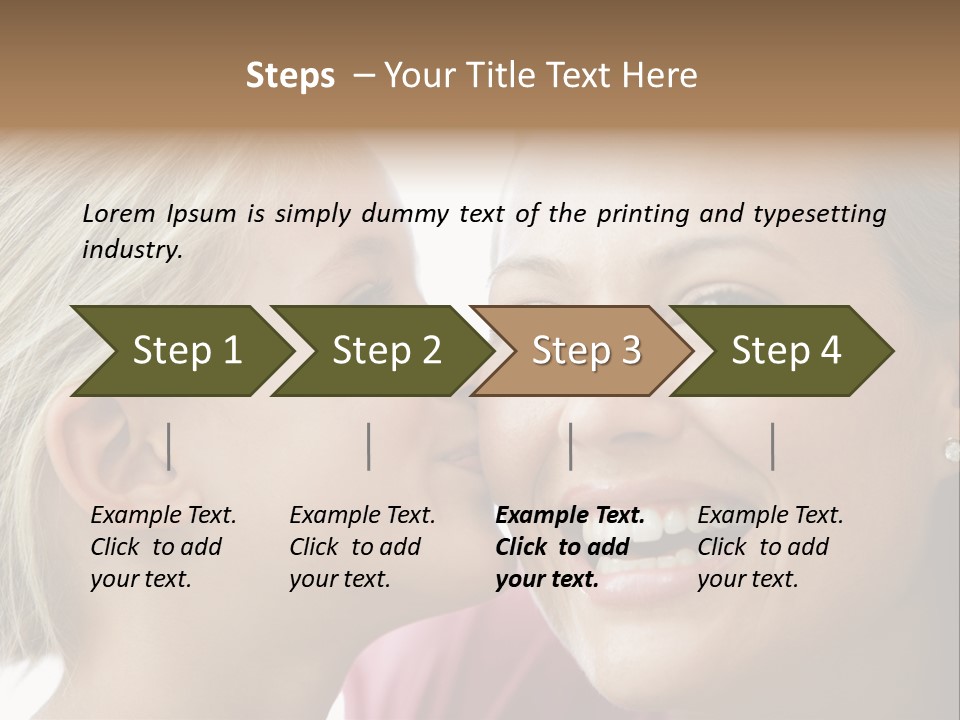 Young Girl Kissing Smiling Woman PowerPoint Template