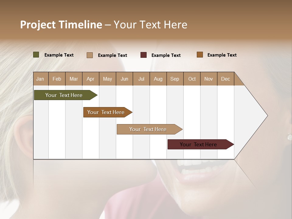 Young Girl Kissing Smiling Woman PowerPoint Template