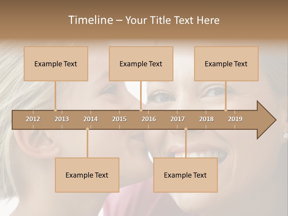 Young Girl Kissing Smiling Woman PowerPoint Template