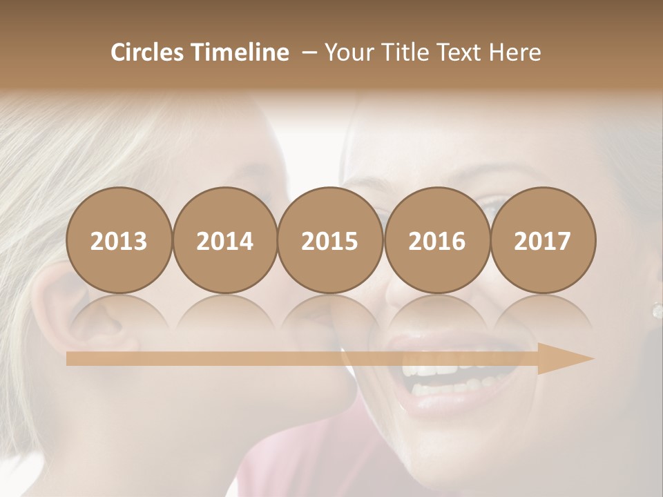 Young Girl Kissing Smiling Woman PowerPoint Template