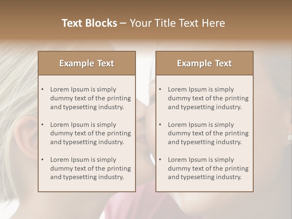 Young Girl Kissing Smiling Woman PowerPoint Template