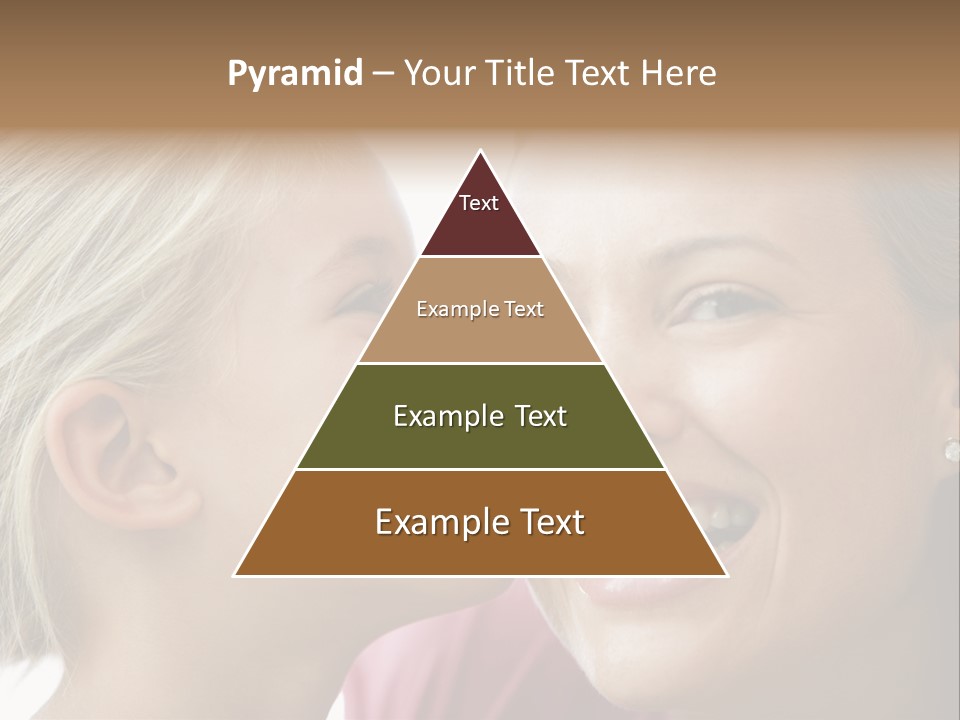 Young Girl Kissing Smiling Woman PowerPoint Template