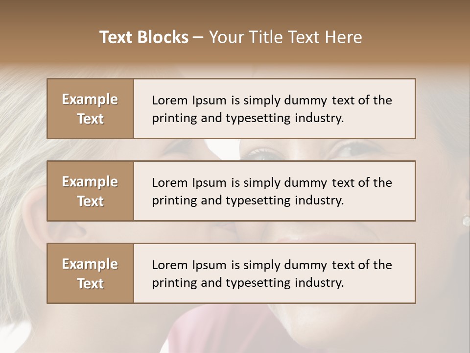 Young Girl Kissing Smiling Woman PowerPoint Template