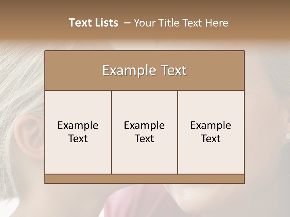 Young Girl Kissing Smiling Woman PowerPoint Template