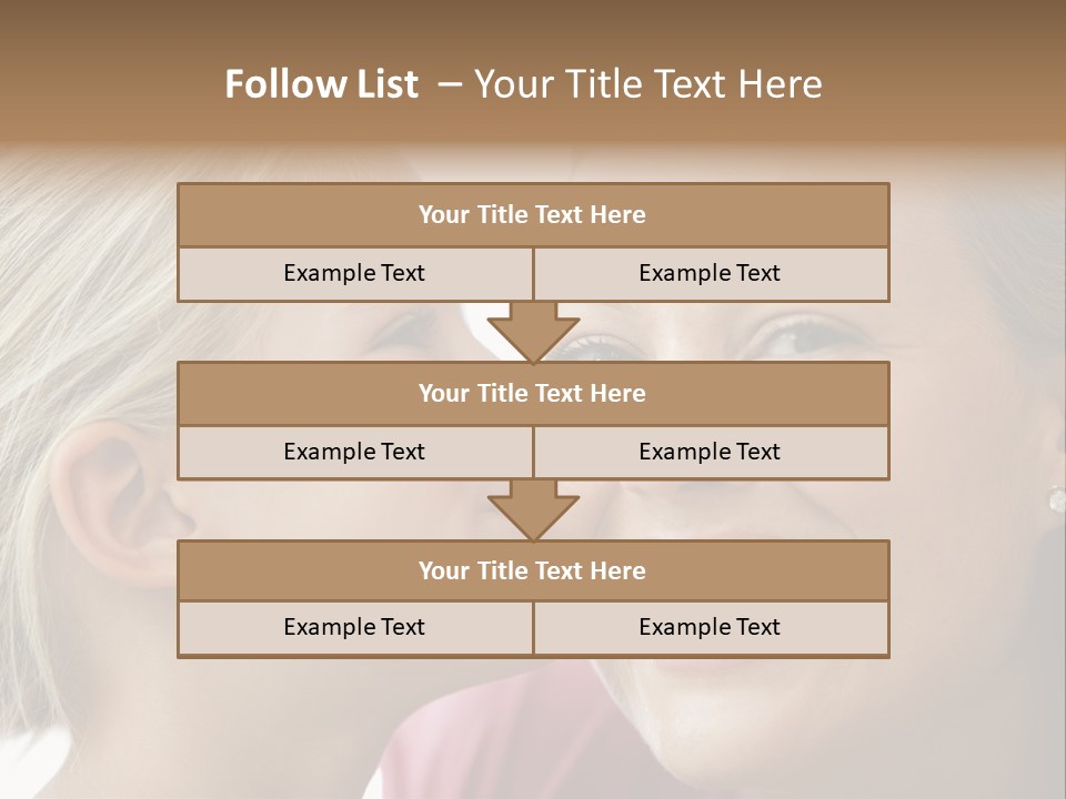 Young Girl Kissing Smiling Woman PowerPoint Template