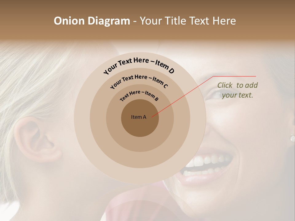 Young Girl Kissing Smiling Woman PowerPoint Template