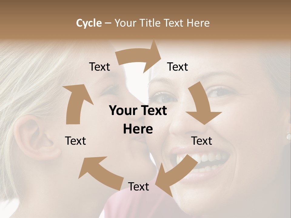 Young Girl Kissing Smiling Woman PowerPoint Template