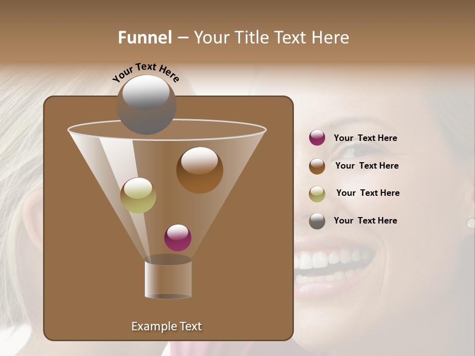 Young Girl Kissing Smiling Woman PowerPoint Template