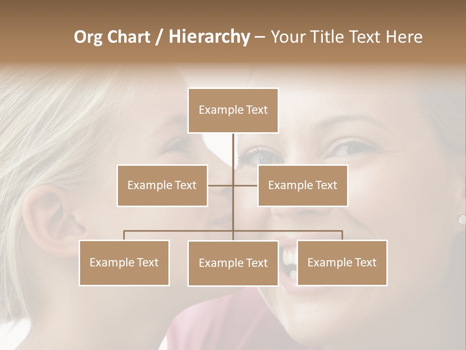 Young Girl Kissing Smiling Woman PowerPoint Template