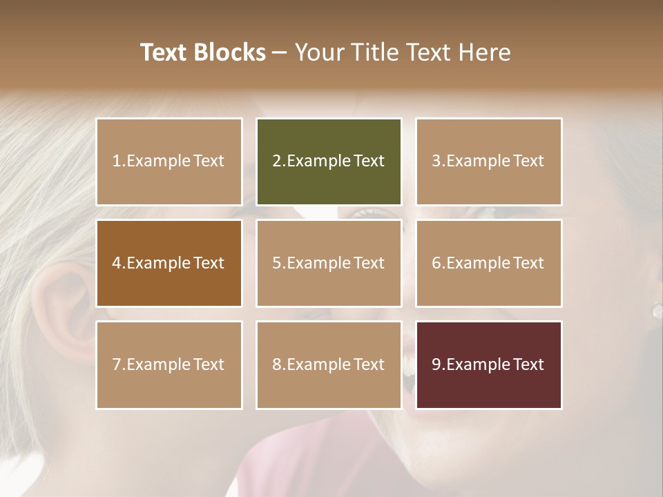 Young Girl Kissing Smiling Woman PowerPoint Template