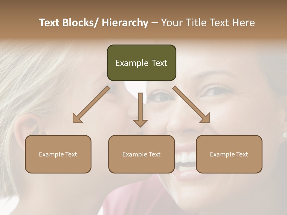 Young Girl Kissing Smiling Woman PowerPoint Template
