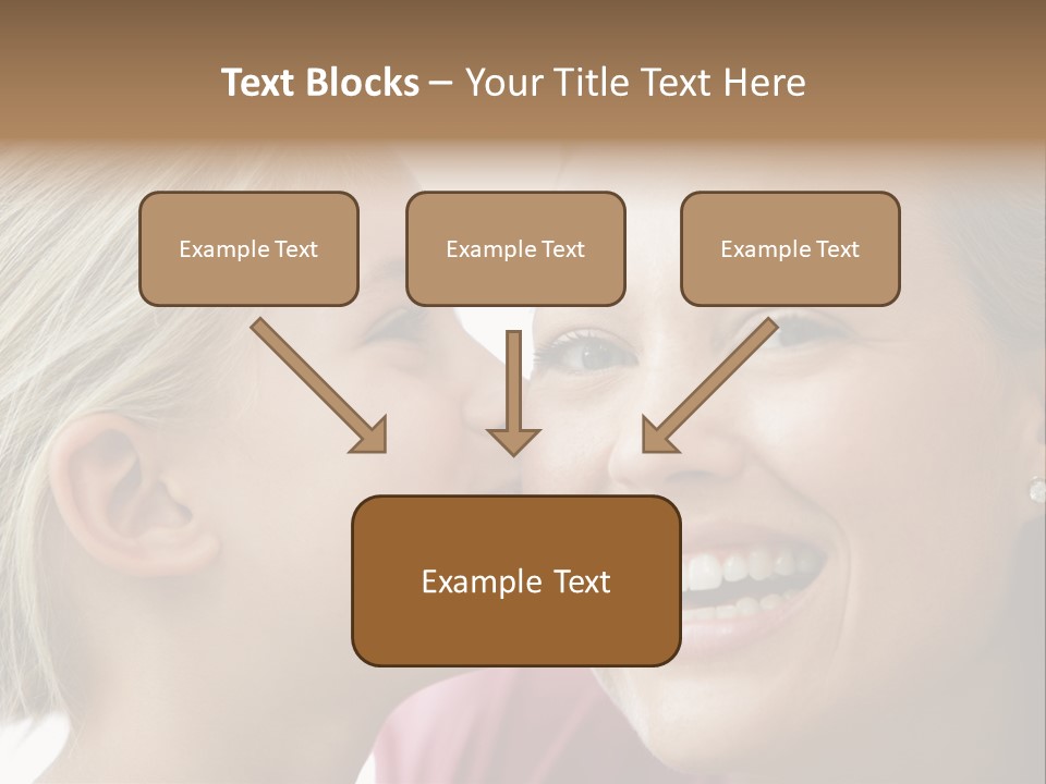 Young Girl Kissing Smiling Woman PowerPoint Template
