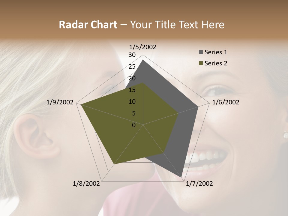 Young Girl Kissing Smiling Woman PowerPoint Template