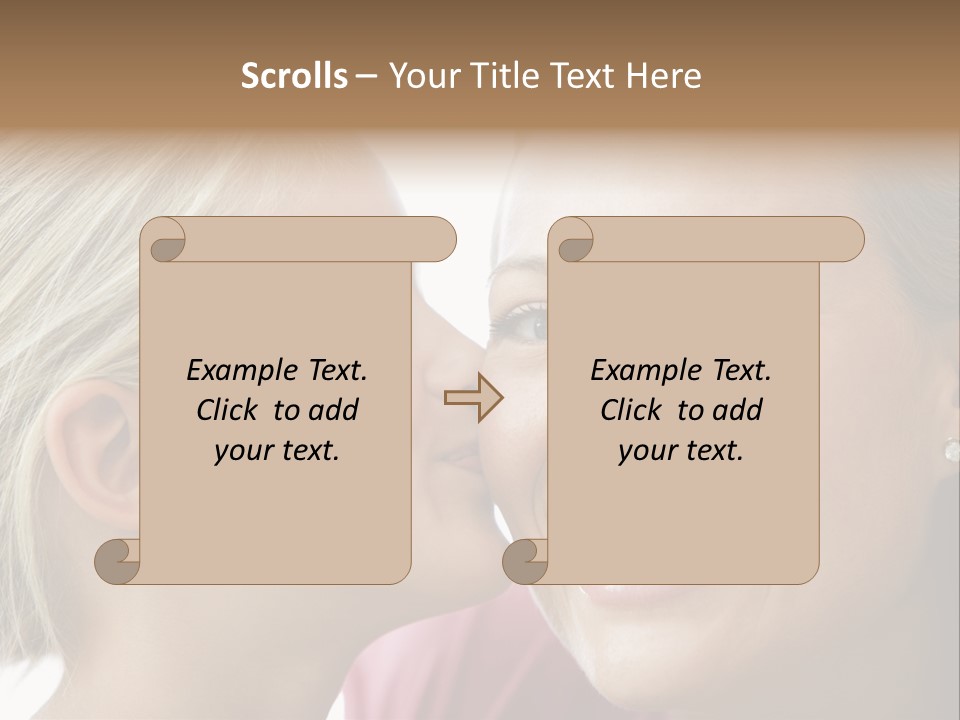 Young Girl Kissing Smiling Woman PowerPoint Template