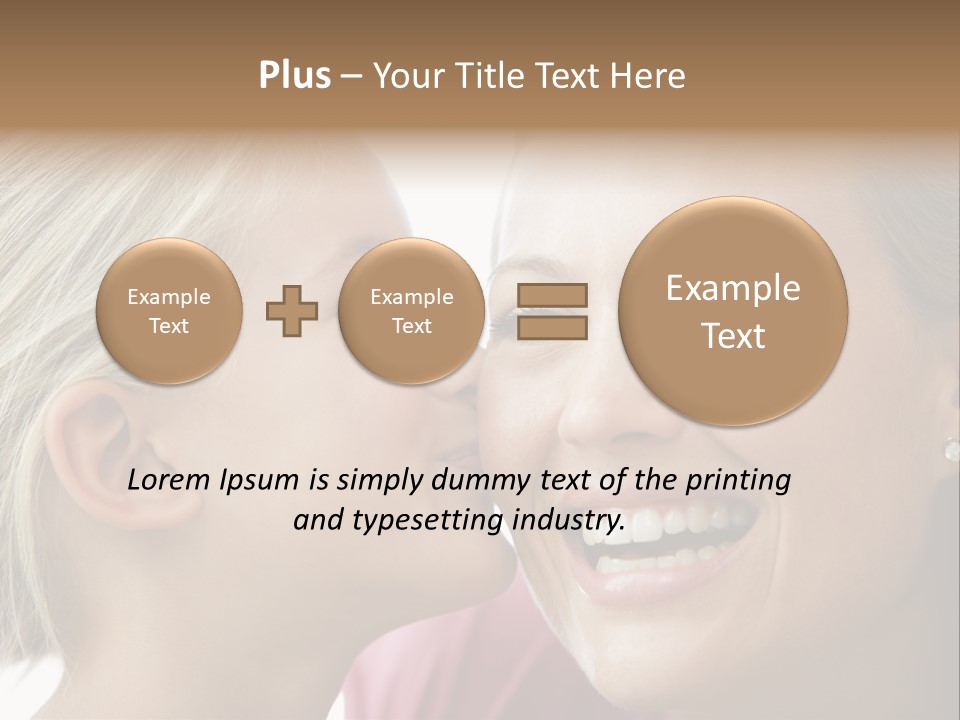 Young Girl Kissing Smiling Woman PowerPoint Template