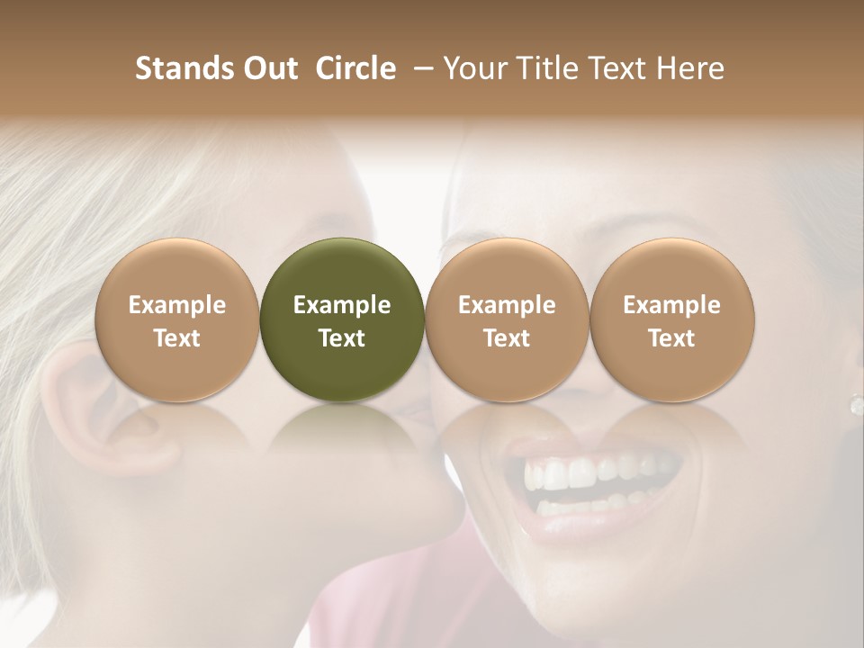 Young Girl Kissing Smiling Woman PowerPoint Template