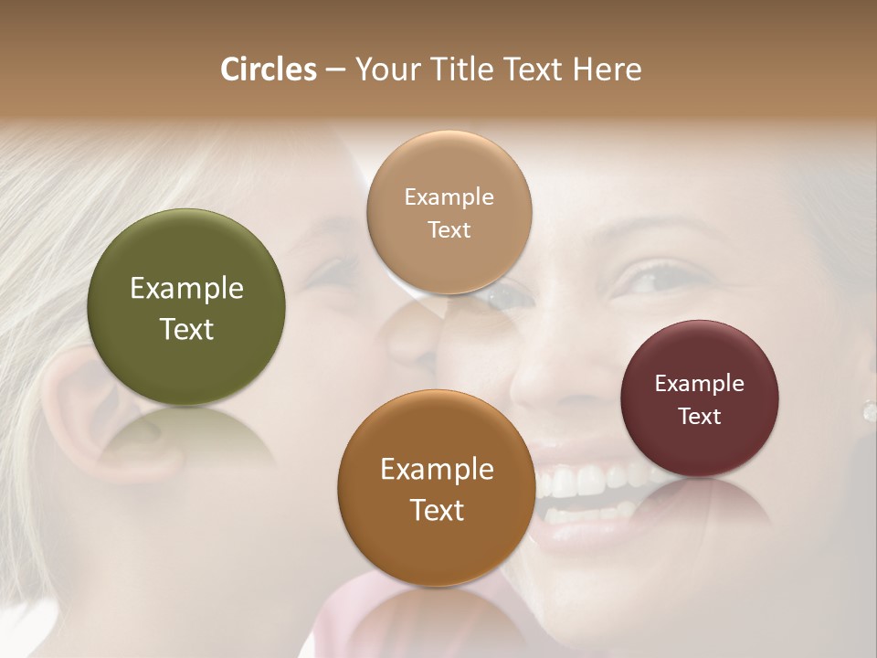 Young Girl Kissing Smiling Woman PowerPoint Template