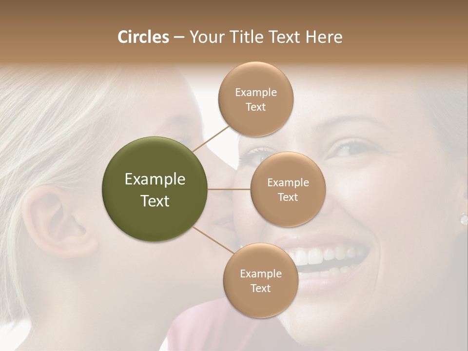 Young Girl Kissing Smiling Woman PowerPoint Template